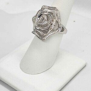 Brand New   Sterling Silver 925 Double ROSE Ring